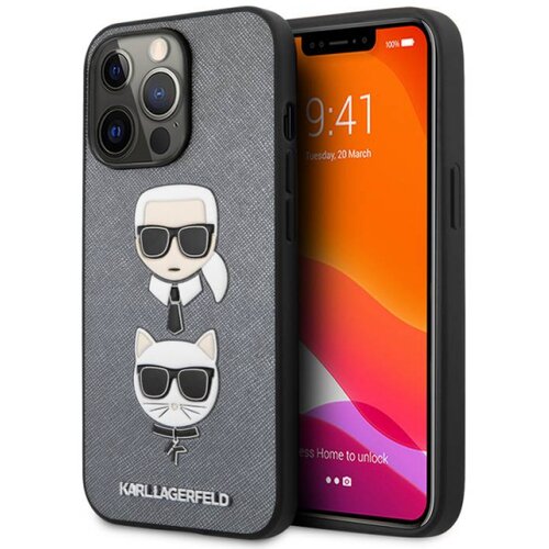 Karl Lagerfeld Originalen ovitek KLHCP13XSAKICKCSL za iPhone 13 Pro Max siva za&amp;scaron;čita - Heads Slike