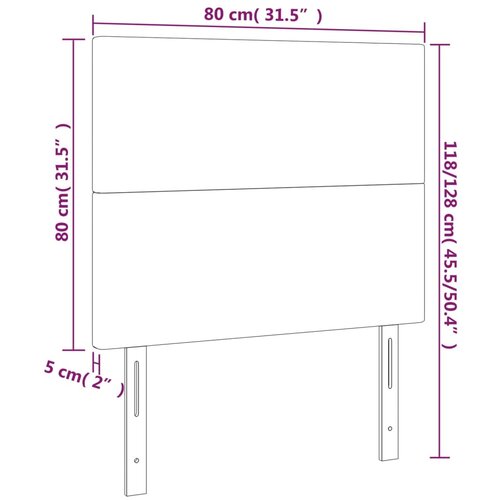  LED uzglavlje tamnosivo 80x5x118/128 cm od tkanine Slike