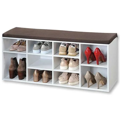 Kesper ksp15910 drveni cipelarnik beli sa jastukom za sedenje 103,5x48x29,5cm