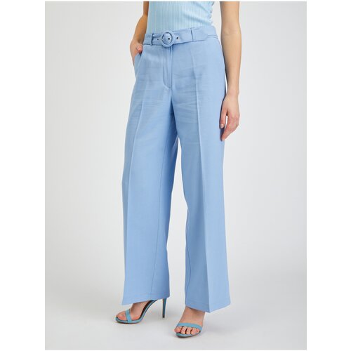 Orsay Light blue womens wide trousers with belt - Women Cene