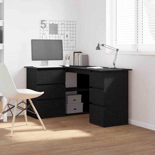  Stol s ladicama Crni hrast 145 x 100 x 76 cm Konstruirano drvo Cene