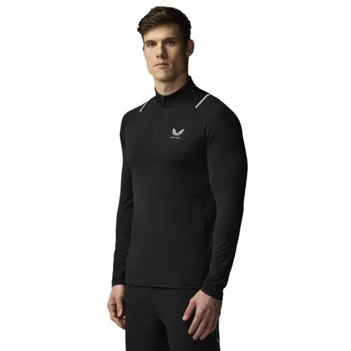 Castore Mu&scaron;ka majica 1/4 Zip, Crna Cene
