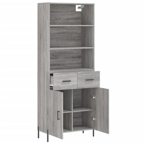  Visoka komoda siva sonome 69,5x34x180 cm od konstruiranog drva Slike