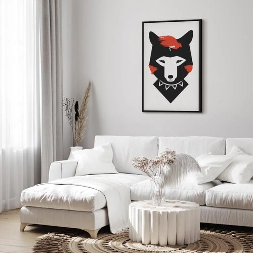  Slika - Polite Fox (1 Part) Vertical 80x120 U crnom drvenom okviru Slike
