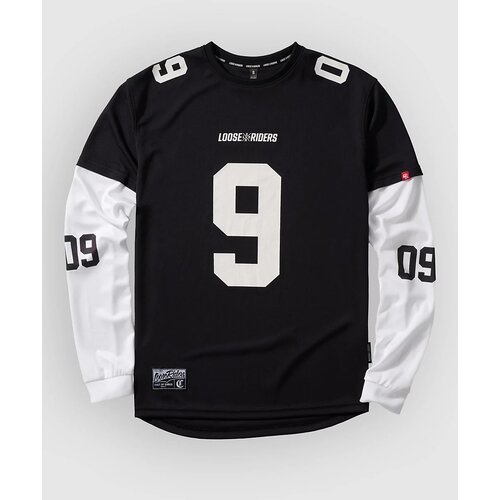 Loose Riders Nine Lives Varsity White Long Sleeve Jersey black Slike