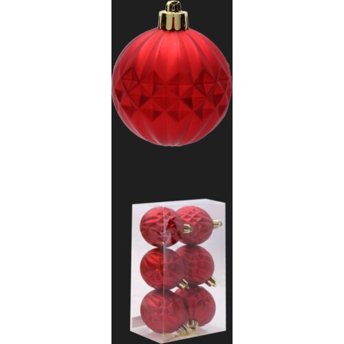 Molarem Home Set od 6 kuglica za božićno drvce &amp;ndash; 6 cm, crvena Slike