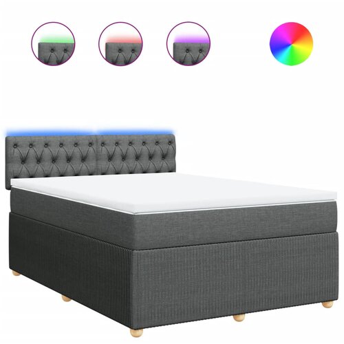 Maison Chic Box spring postelja - Vzmetna postelja z vzmetnico temno siva 140x200 cm blago SL23433, (21890593) Cene