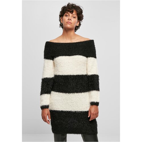 UC Ladies Ladies Off Shoulder Feather Dress black/whitesand Slike