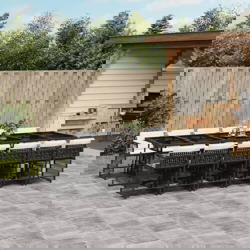 vidaXL Vrtna jedilna garnitura 13-delna z blazinami črn poli ratan Cene