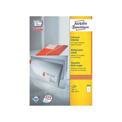 Avery Zweckform Univerzalne etikete 200 x 297 mm, 100/1 Cene