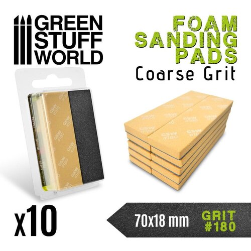 Green Stuff World FOAM Sanding Pads Grit 180 Pack x10 | Brusni sunđeri 180 set 10 Cene