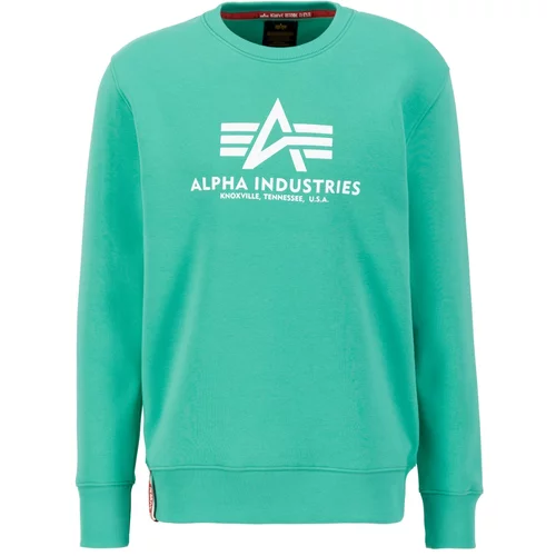 Alpha Industries Sweater majica zelena / bijela