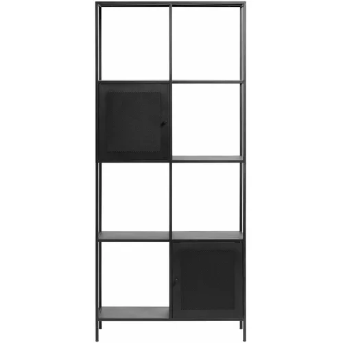 Unique Furniture Crna metalna polica za knjige 80x180 cm Malibu -