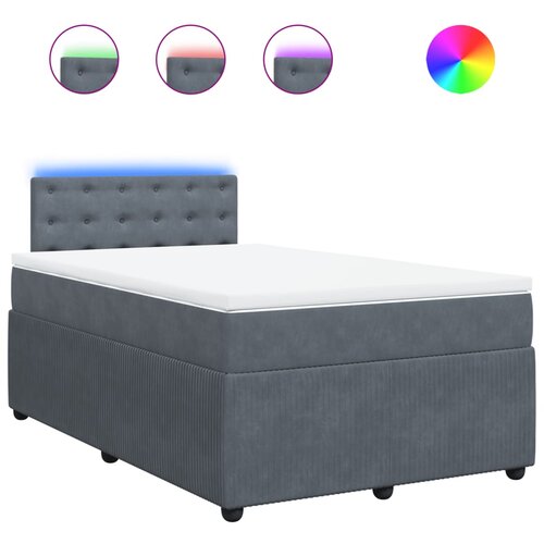 vidaXL Box spring postelja z vzmetnico temno siv 120x190 cm žamet, (21310003) Cene