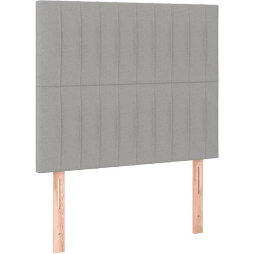 Box spring krevet s madracem svjetlosivi 90x190 cm od tkanine Slike