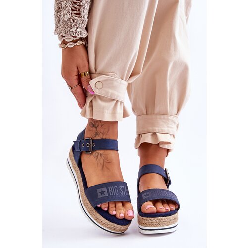 Big Star Women&amp;#039;s Comfortable Sandals on Platform LL274869 navy blue Slike