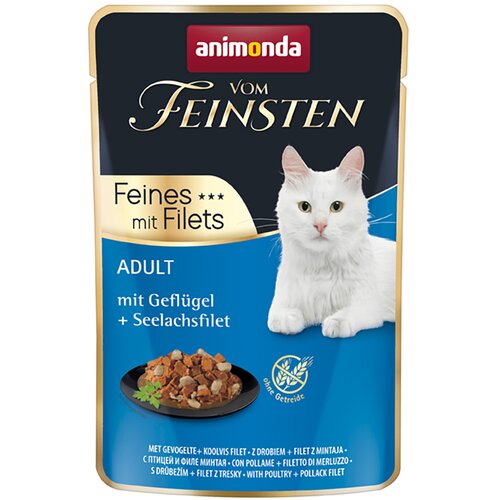  Varčno pakiranje animonda Vom Feinsten Adult 36 x 85 g - Perutnina & file morskega lososa Cijene