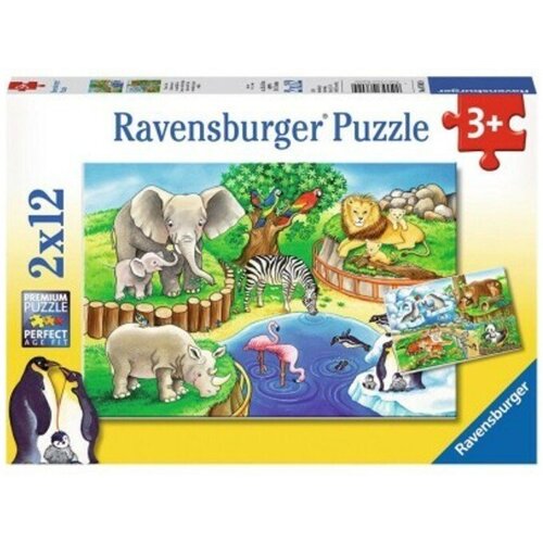 Ravensburger 2x12 delna sestavljanka Živali v Živalskem vrtu 076024 Cene