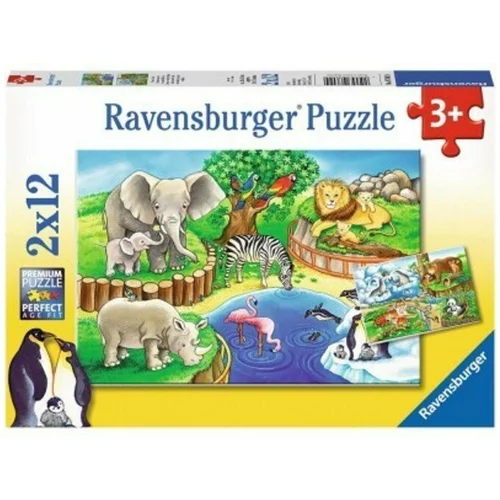 Ravensburger 2x12 delna sestavljanka Živali v Živalskem vrtu 076024