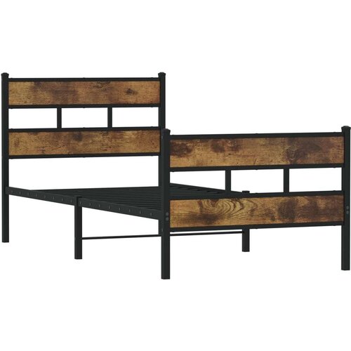 VidaXL Metalni okvir kreveta bez madraca boja hrasta 75x190 cm Slike