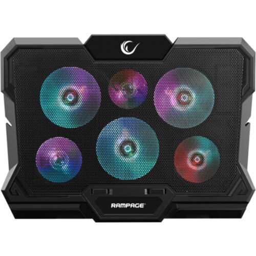  Postolje za notebook gaming RAMPAGE AD-RC10 X-GUST black,ventilator 6x, Rainbow, 35084 Cene