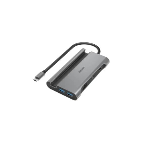 Hama Connect2Mobile 7 ulaza USB 3.2 Gen 1 hub (USB 3.0) s portom za brzo punjenje, sa USB-C utikačem, podržava Ultra HD siva Slike