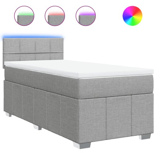 Maison Chic Box spring postelja - Vzmetna postelja z vzmetnico svetlo siv 100x200 cm blago SL11780, (21905220) Cene