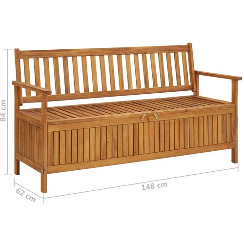  Klupa za pohranu 148 cm od masivnog bagremovog drva Slike