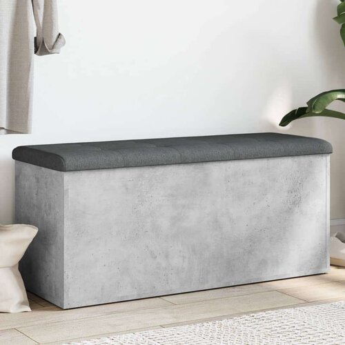  Klupa za pohranu boja betona 102 x 42 x 45 cm konstruirano drvo Slike