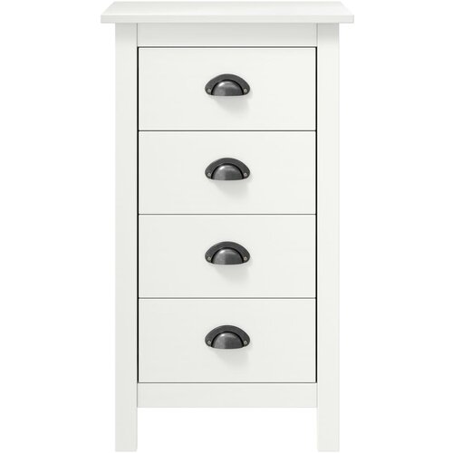 Maison Chic Komoda - Predalnik Hill bela 46x35x80 cm trdna borovina, (21717874) Slike