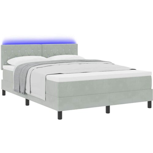  LED Box Spring Krevet Svijetlo siva 160 x 200 cm Bar&amp;scaron;un Slike