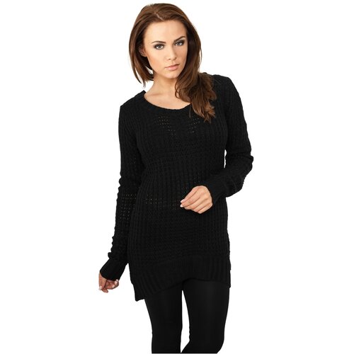 Urban Classics ladies long wideneck sweater black Cene