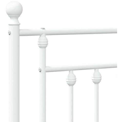 VidaXL Metalni okvir kreveta uzglavlje i podnožje bijeli 120x200 cm Slike