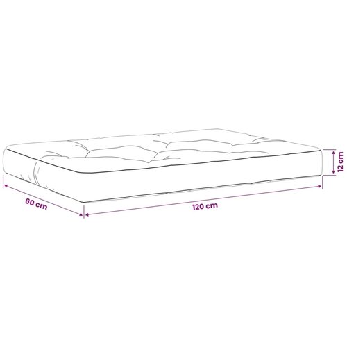  Jastučić za palete VIANEN 100% poliester Siva 120 x 60 x 12 cm - Siva 120 x 60 x 12 cm Slike