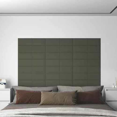  Zidne ploče baršunaste 12 kom tamnosive 60 x 15 cm 1 08 m²