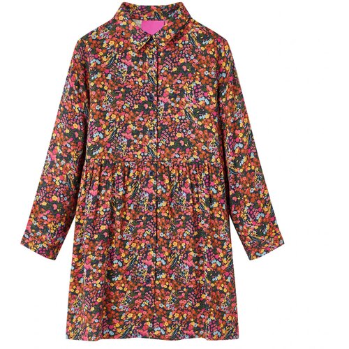 vidaXL Dječja haljina s dugim rukavima višebojna 128 Cijene