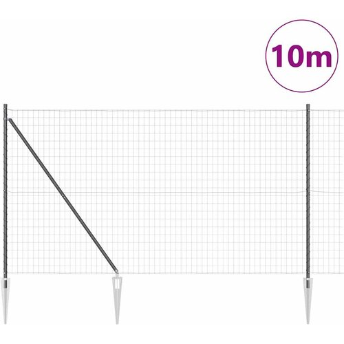 Euro ograda s &amp;scaron;picama 10 x 1,6 m Čelik premazan PVC-om Siva Slike