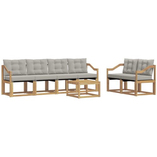 vidaXL Zunanja garnitura za sedenje 7 pcs Bela in svetlo siva, (5000272436) Cene