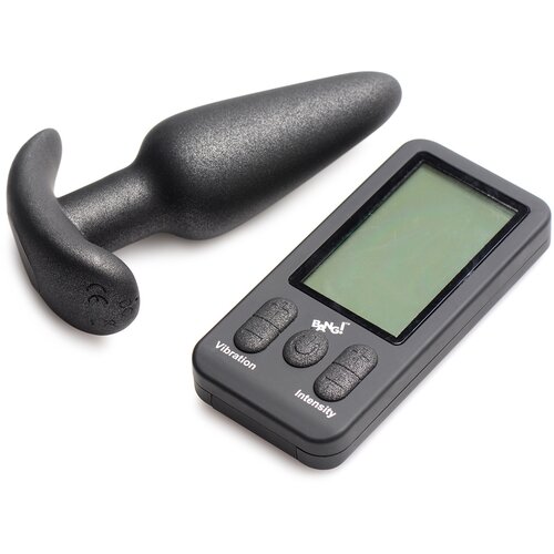 Bang! 25X Vibrating Silicone Butt Plug with Remote Control Black Cijene