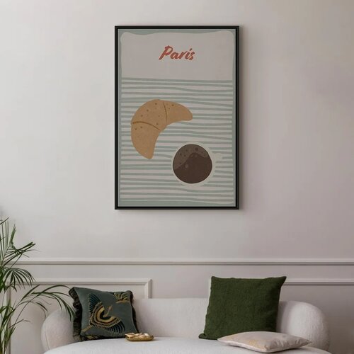  Slika - Parisian Breakfast (1 Part) Vertical 60x90 U crnom drvenom okviru Slike