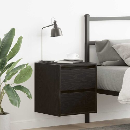VidaXL Zidni noćni ormarić 2 kom crni hrast 38x34x40 cm Slike