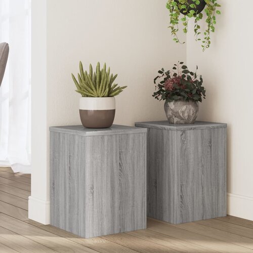 vidaXL Stalci za biljke 2 kom boja hrasta 25x25x35cm konstruirano drvo Cijene