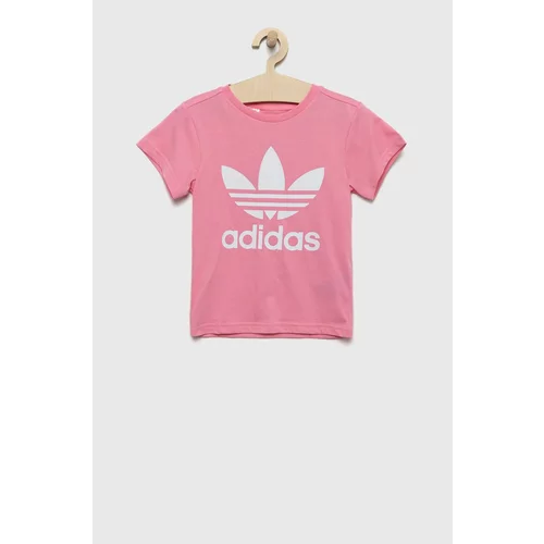 Adidas Otroški bombažen t-shirt roza barva