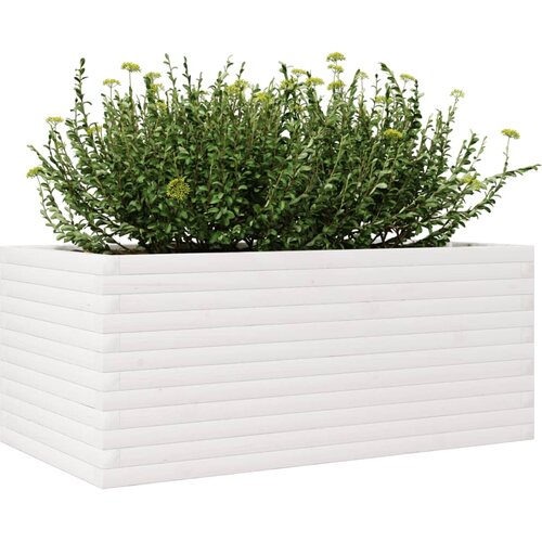  Vrtna sadilica bijela 110x60x45,5 cm od masivne borovine Slike