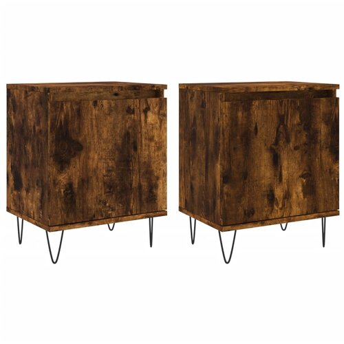 Maison Chic Dvo delni komplet Nočne omarice - Nočne mize dimljeni hrast 40x30x50 cm inženirski les, (21688616) Slike