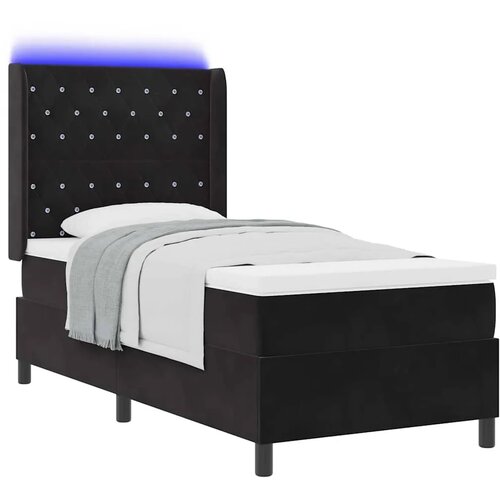 Box spring krevet s madracem Crna 100 x 200 cm Bar&amp;scaron;un - Crna 100 x 200 cm Kristal s dugmadima Slike