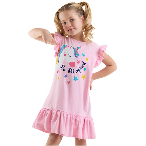 Denokids Unicorn Magic Girls Pink Dress Slike