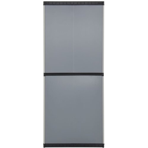  Vrtni ormarić za pohranu s 3 police sivo-crni 68 x 40 x 168 cm Slike