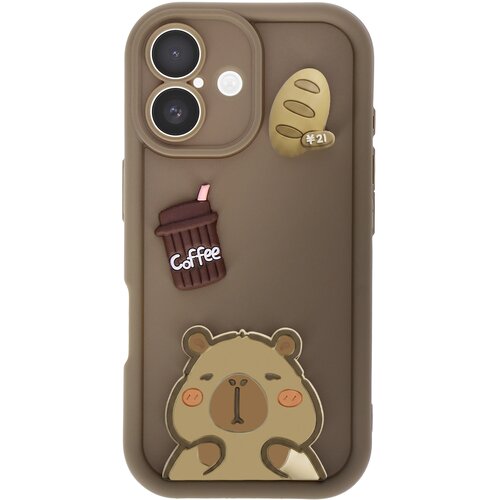 AVIZAR Ovitak za iPhone 16 s 3D motivi Capybara, Rjava, (5000275538) Cene