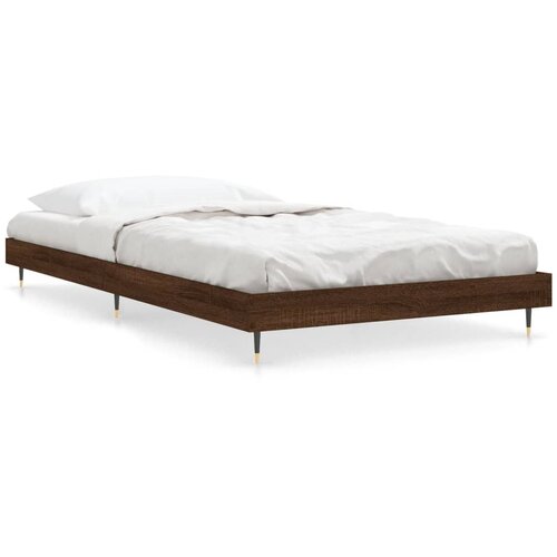 VidaXL Posteljni okvir rjav hrast 90x200 cm inženirski les, (20739297) Slike